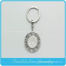 Mens Womens Silver Tone Religious Travel Patron St Saint Benedict Keychain Pendant